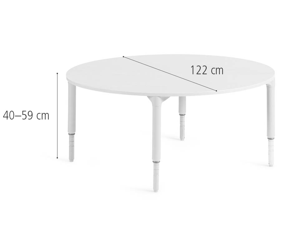 D303 122 cm Round table, medium dimensions