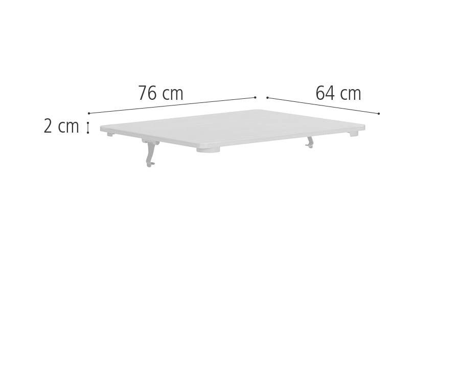 Dimensions of D418 Activity tray-table tabletop